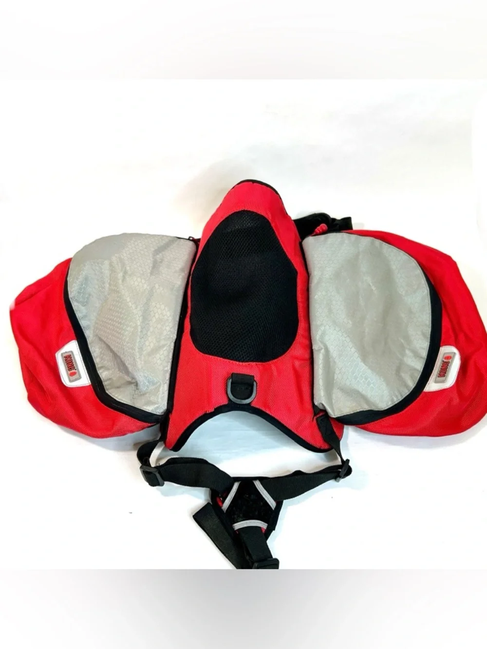 Kong Red and Grey Saddlebag Backpack Harness, size L/XL